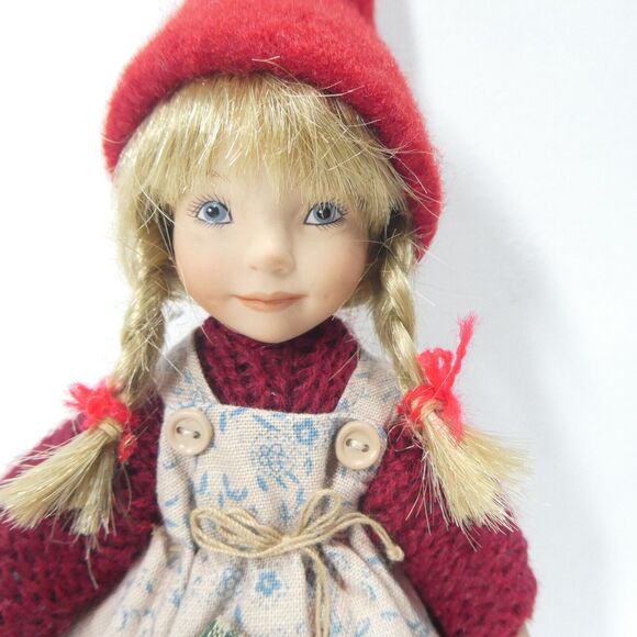 Birgitte Frigast Doll Porcelain Pixie Blonde Girl 6" Tall Danish - Picture 2 of 10